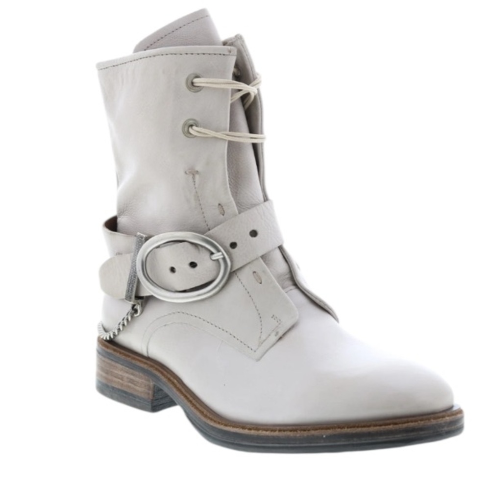 A.S. 98 Faust A51202-101 Color Ice Leather Hook & Loop Moto Combat Boots EU 39